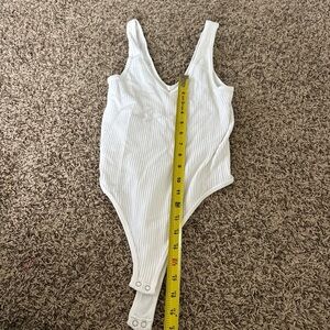 White Ribbed One Piece